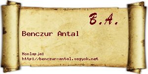 Benczur Antal névjegykártya